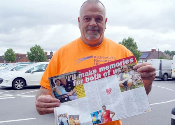 Charity fundraiser Steve Boryszczuk with the national magazine article EMN-170708-103136001
