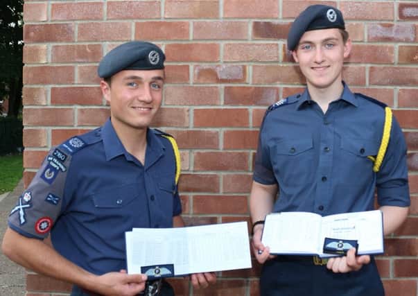 Cadet Warrant Officer Alex Myers and Flight Sergeant Will Fovargue