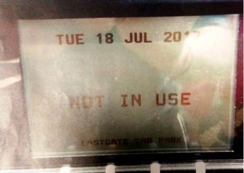 The ticket machine was clearly marked 'Not In Use' on July 18.