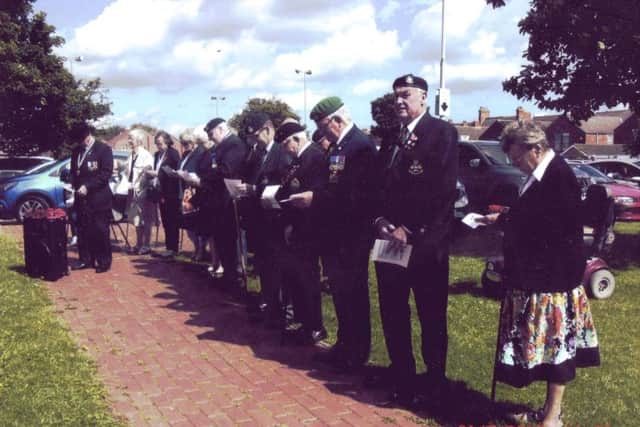 Residents gathered around Mablethorpe War Memorial to remember the lives that were lost.