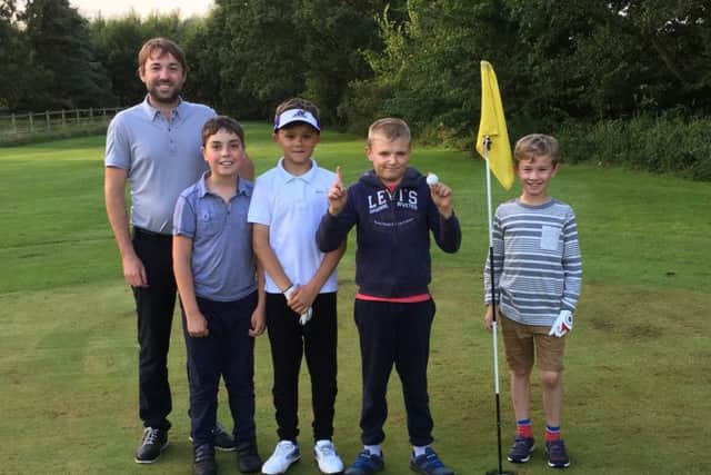 Samuel (second right) with, from left, PGA professional Dan Clarke, Harry Cook. Peter Parrish and Henry Vear EMN-170708-150858002