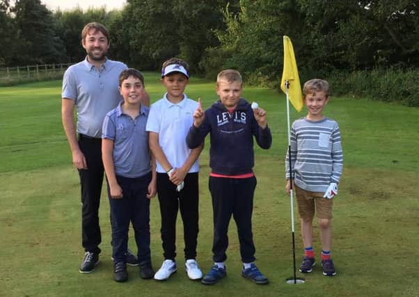 Samuel (second right) with, from left, PGA professional Dan Clarke, Harry Cook. Peter Parrish and Henry Vear EMN-170708-150858002