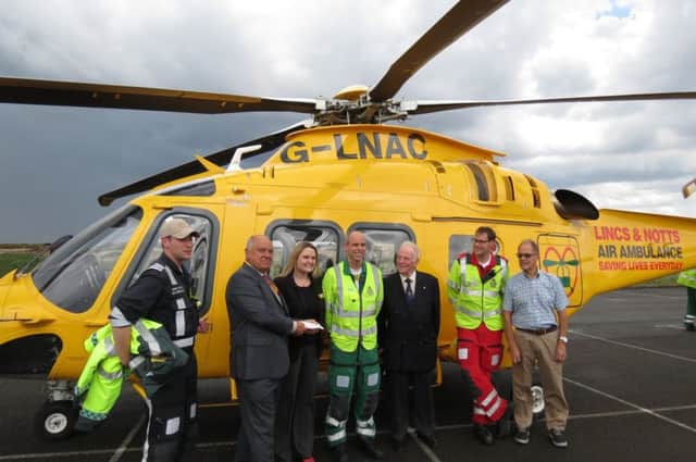 Market Rasen Rotarians have presented their latest cheque to support  the Lincs & Notts Air Ambulance EMN-171108-102747001