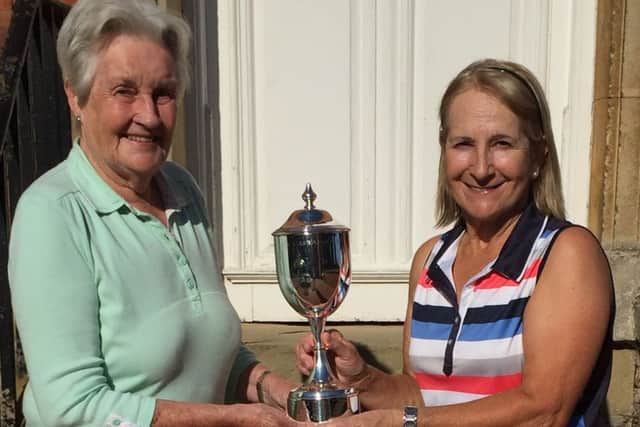 Past Captains Cup organiser Jenny Cutts (left) and winner Sue Sykes EMN-170814-102626002