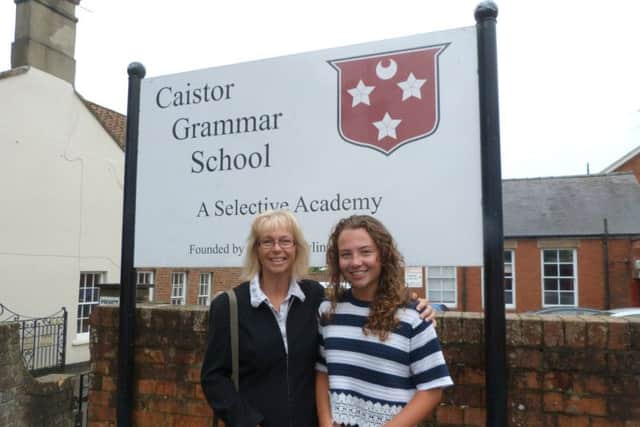 Holly Horton (1A,1B,1C) pictured with Mum Jo Parsons. Holly is to study Geography at Sheffield University. (Lin) EMN-170817-200406001