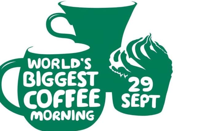 The World's Biggest Coffee Morning fundraiser takes place on September 29