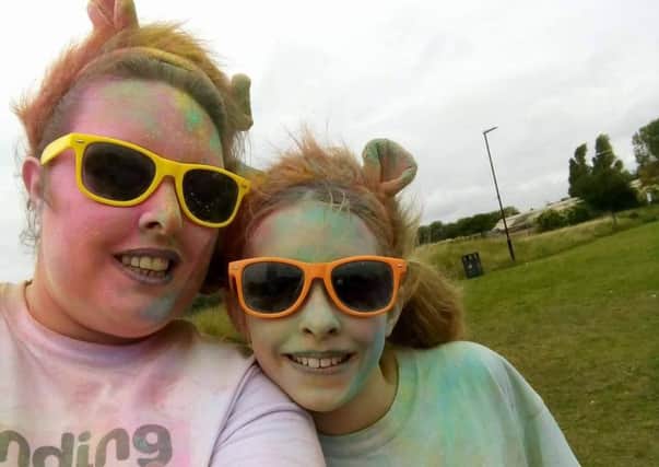 Lynette and Lilly-Mai at the colour run on Sunday. EMN-171109-123442001