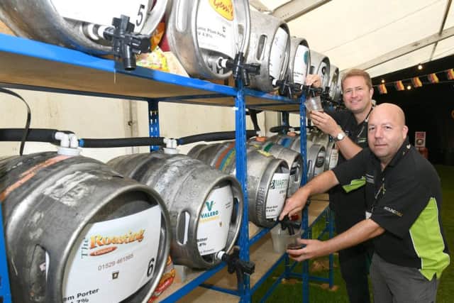Sleaford Oktoberfest. From left - Neil Freeman and Martin Osborne of Sleaford and District Round Table at last year's event. EMN-171109-142746001