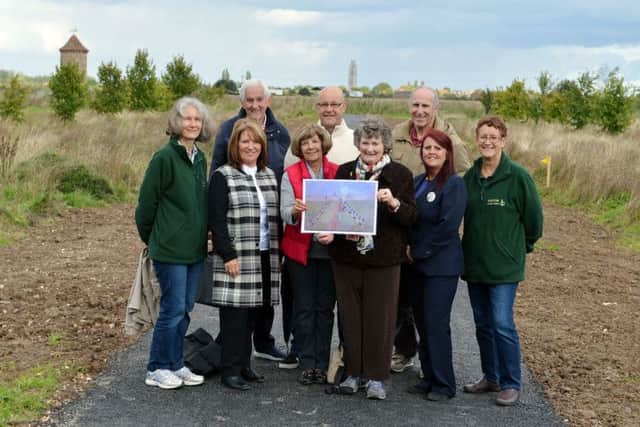 Supporters of the Lincolnshire Road Victims Memorial at the site near Boston.