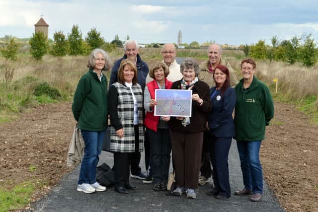 Supporters of the Lincolnshire Road Victims Memorial at the site near Boston.