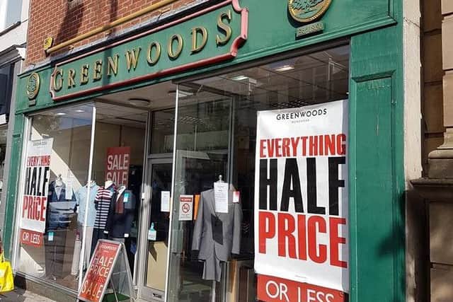 Greenwoods menswear and suit hire retailer has gone into administration. Photo: Barry Robinson. ANL-170914-074841001