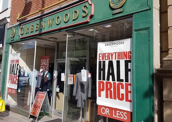 Greenwoods menswear and suit hire retailer has gone into administration. Photo: Barry Robinson. ANL-170914-074841001