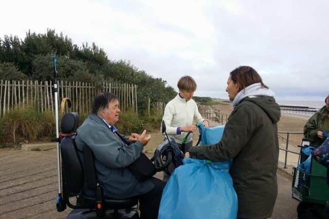 Coastal Access for All volunteer Paul Marshall (left) took part in one of his final beach cleans at the weekend before he retires. ANL-170918-121156001