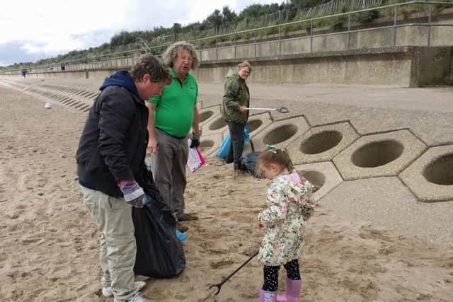 Coastal access for All volunteers, locals and children took part in the the Big Summer Beach Clean in Skegness. ANL-170918-121116001