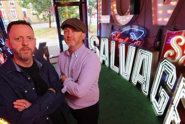 Salvage Hunters are looking for treasures in Lincolnshire - expert Drew Pritchard (right) and his sidekick Tee. EMN-170919-164124001