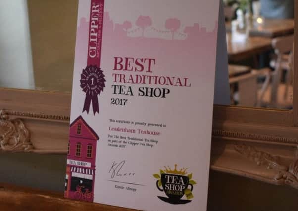 Leadenham Teahouse has won Best Traditional Tea Shop in the UK in the Clipper Teas Award. EMN-170925-150419001