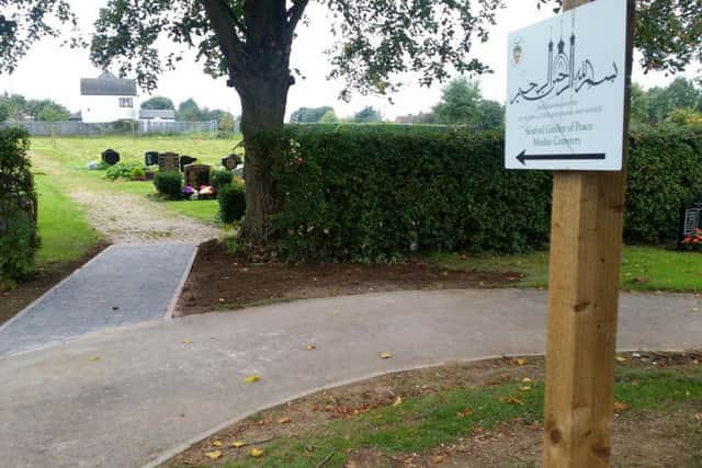 Signs for the muslim burial area in Sleaford cemetery have been defaced by vandals overnight. EMN-170920-140434001