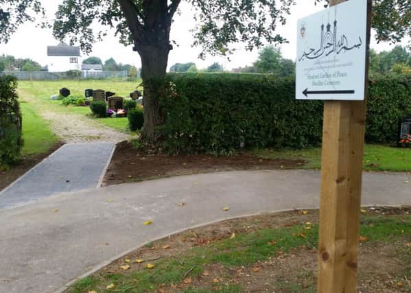Signs for the muslim burial area in Sleaford cemetery have been defaced by vandals overnight. EMN-170920-140434001