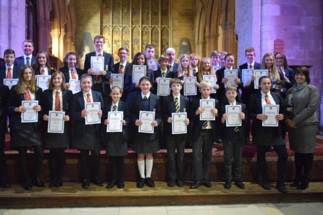 The KS3 award winners.