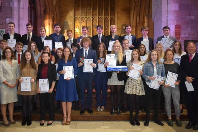 The Year 13 prize winners.