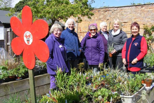 Members of Sleaford in Bloom committee and visitors to their open garden event earlier this year. EMN-170925-171203001