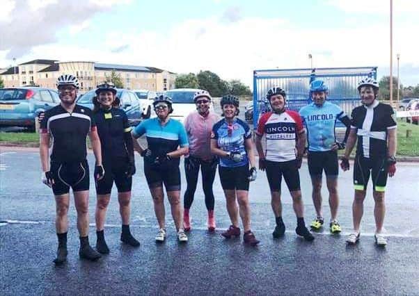 Lincolnshire hospital staff on their charity bike ride.