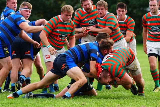 Skipper Chris Mills gives Rasen a brief moment of cheer with their first try against Syston EMN-170210-103540002