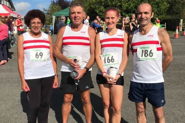 From left, Betty Gash, Mick Dean, Kerry Stainton and Kevin Wallis at the Lincolnshire Wolds Tough Ten EMN-170210-125623002
