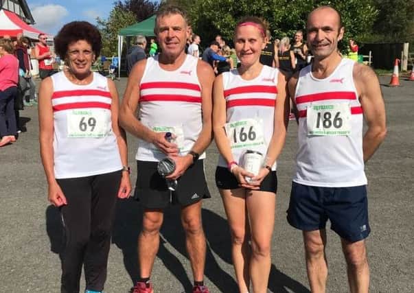 From left, Betty Gash, Mick Dean, Kerry Stainton and Kevin Wallis at the Lincolnshire Wolds Tough Ten EMN-170210-125623002
