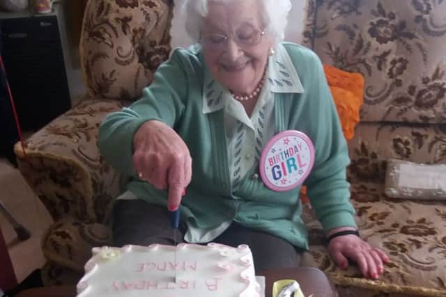 Birthday girl Marjorie (Madge) Hands.