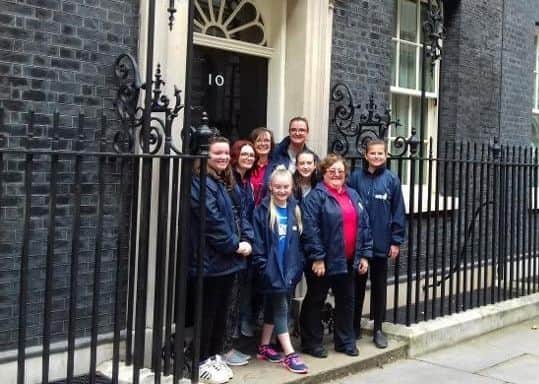 Members of 1st Alford Girls Brigade visited 10 Downing Street in London as part of their Traveller Badge. ANL-170910-150457001