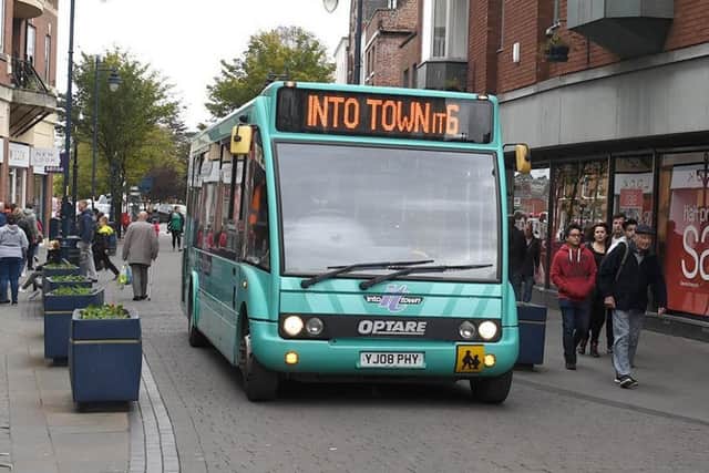 Into Town bus on Strait Bargate, Boston. EMN-170910-102915001