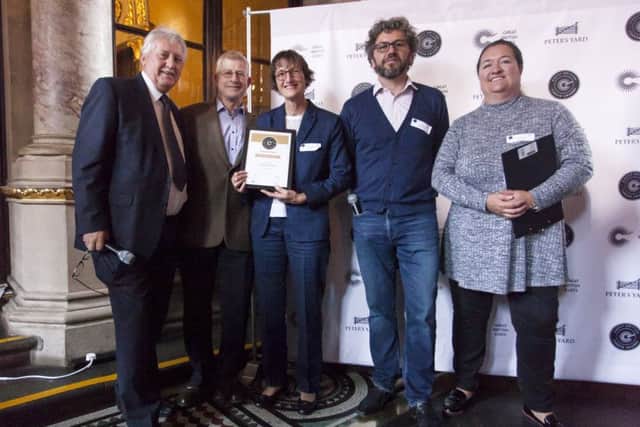 From left:  Brian Turner - Chef, Restaurateur and President of the Royal Academy of Culinary Arts; Michael & Mary Davenport of Cote Hill Cheese; Ollie Lloyd of Great British Chefs and Wendy Wilson-Bett of Peters Yard EMN-171016-063911001