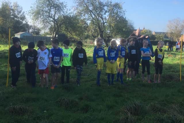 Runners line up ahead of the cross-country challenge
