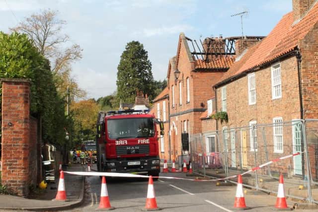 Fire crews at the scene in Westgate, Louth.