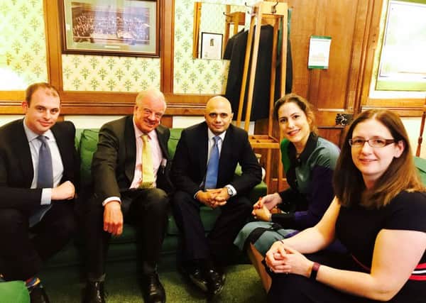 Sleaford and North Hykeham MP Dr Caroline Johnson with, from left - Matt Warman, Sir Edward Leigh, Sajid Javid and Victoria Atkins. EMN-171017-142505001