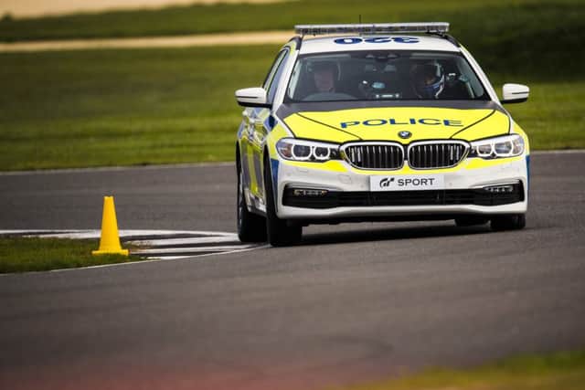 Lincolnshire Police officers put through their paces on the track. Image courtesy of Drew Gibson via Playstation. EMN-171017-171622001