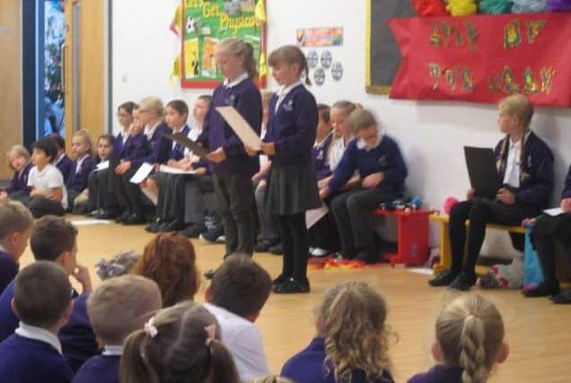 Pupils at Beacon Primary Academy in Skegness celebrated harvest by donating food to The Storehouse in Skegness. ANL-171023-132559001