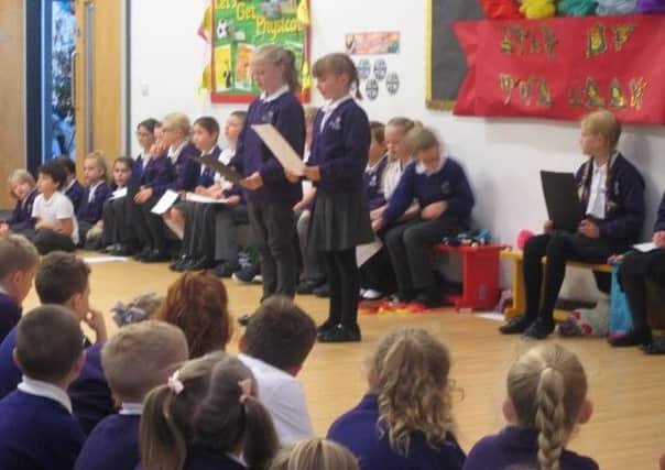 Pupils at Beacon Primary Academy in Skegness celebrated harvest by donating food to The Storehouse in Skegness. ANL-171023-132559001