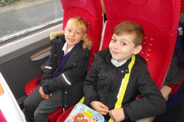 Pupils from Skegness Infant Academy on their rail trip to Wainfleet. ANL-171023-130131001