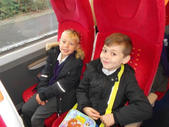 Pupils from Skegness Infant Academy on their rail trip to Wainfleet. ANL-171023-130131001