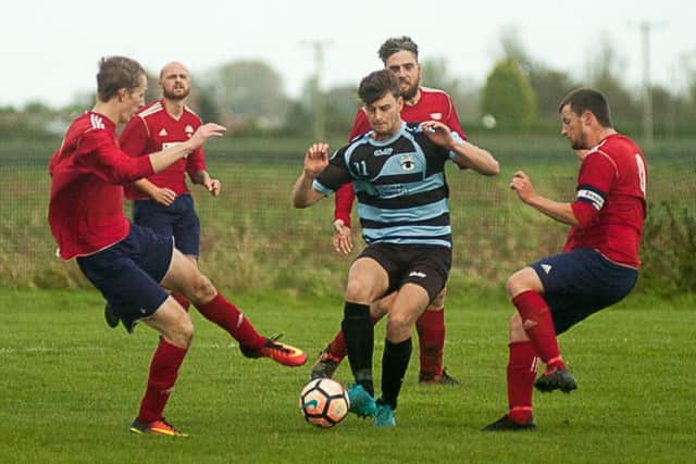 Action from Leverton's victory over Ruskington. Photo: Nick Johnson.