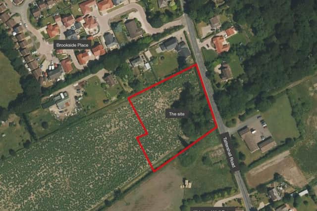 An aerial view of the proposed site for retirement accommodation. EMN-171026-141500001