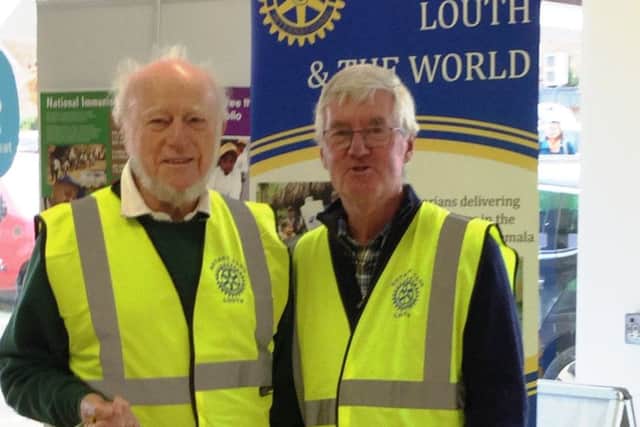 Pictured is former president Ken James and current president Bill Wood.