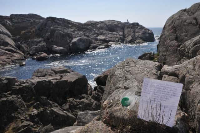 Where the letter in the bottle was found, near by the southernmost lighthouse on mainland, Lindesnes.