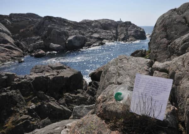 Where the letter in the bottle was found, near by the southernmost lighthouse on mainland, Lindesnes.