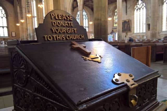 The ornate and historic collection box which The Stump say was stolen. Photo: Twitter/@stumpboston
