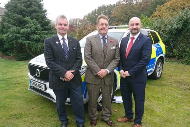 At the Lincolnshire road safety summit. From - Lincolnshire County Council Leader Coun Martin Hill, Minister of Transport John Hayes and Police and Crime Commissioner Marc Jones. EMN-170611-110853001