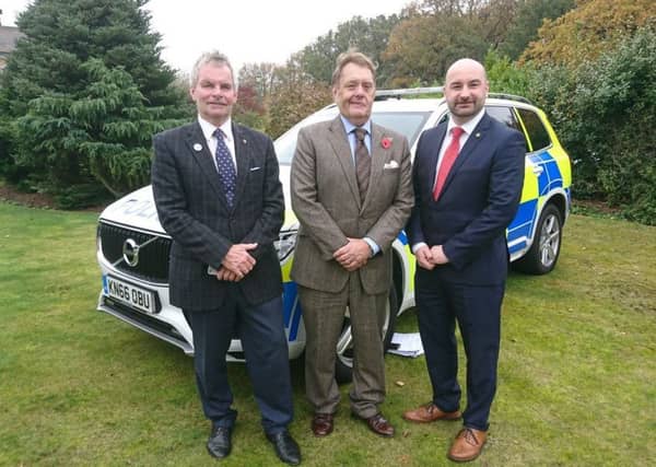 At the Lincolnshire road safety summit. From - Lincolnshire County Council Leader Coun Martin Hill, Minister of Transport John Hayes and Police and Crime Commissioner Marc Jones. EMN-170611-110853001