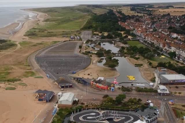 An aerial shot of Skegness foreshore. Image supplied
